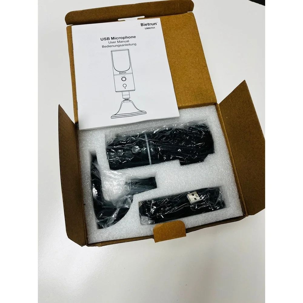 Bietrun Digital USB Microphone UMKF01 Black Gaming Podcast Recording Mic OPEN